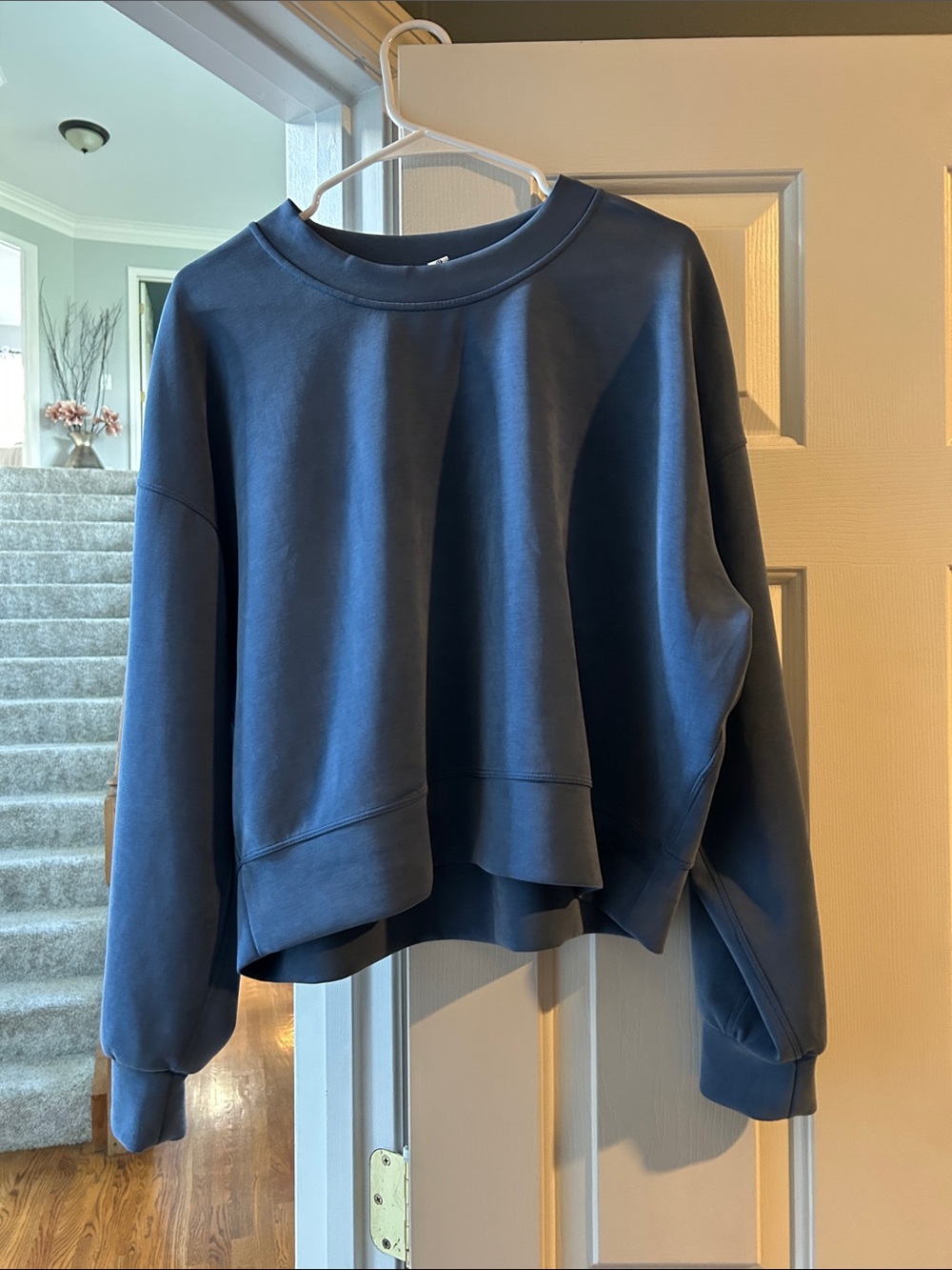 lululemon athletica slightly cropped Crewneck Sweatshirt in Slate Blue.